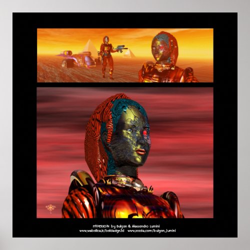 ARES CYBORGDESERT HYPERION SCIENCE FICTION Scifi Poster