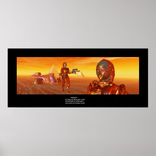 ARES CYBORGDESERT HYPERIONSCIENCE FICTION Scifi Poster