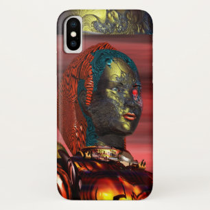 ARES /CYBORG PORTRAIT IN SUNSET Science Fiction iPhone X Case