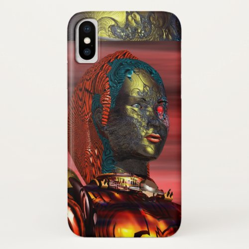 ARES CYBORG PORTRAIT IN SUNSET Science Fiction iPhone X Case