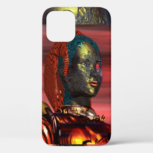ARES CYBORG PORTRAIT IN SUNSET Science Fiction iPhone 12 Case