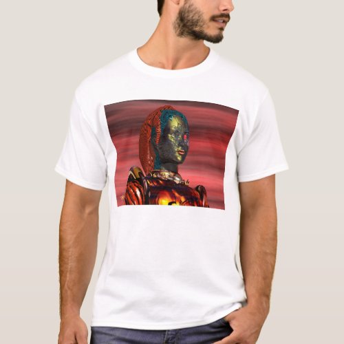 ARES _ CYBORG PORTRAIT IN SUNSET T_Shirt