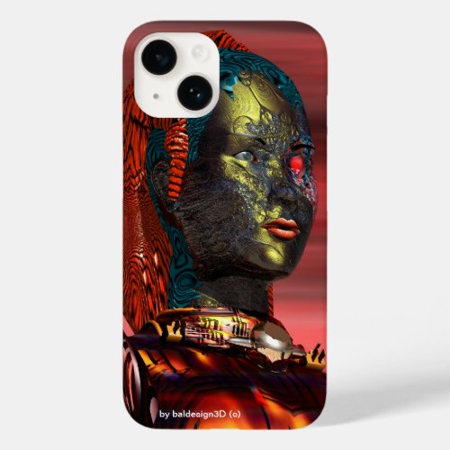 ARES _ CYBORG PORTRAIT Red Science Fiction Case_Mate iPhone 14 Case