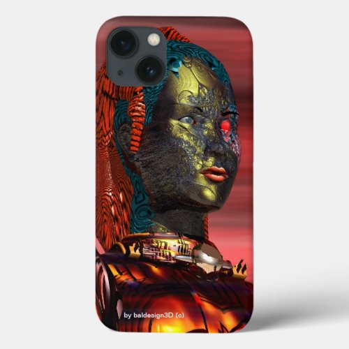ARES _ CYBORG PORTRAIT Red Science Fiction iPhone 13 Case