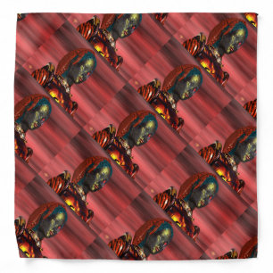 ARES CYBORG PORTRAIT Red Science Fiction Sci-Fi Bandana