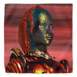 ARES CYBORG PORTRAIT Red Science Fiction Sci-Fi Bandana
