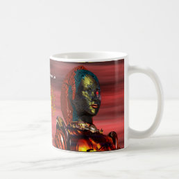 ARES CYBORG PORTRAIT Red Science Fiction Sci-Fi Coffee Mug