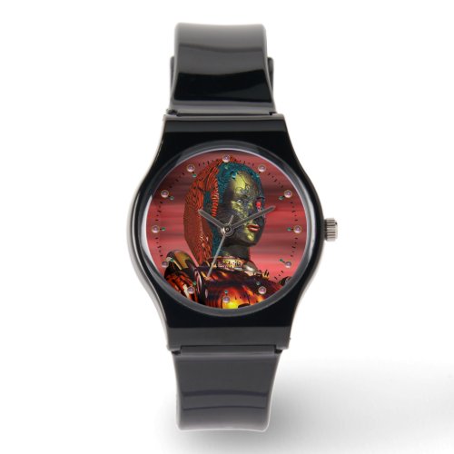 ARES CYBORG PORTRAIT Red Science Fiction Sci_Fi Watch