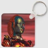 ARES - CYBORG PORTRAIT,RED SUNSET Science Fiction Keychain (Back)