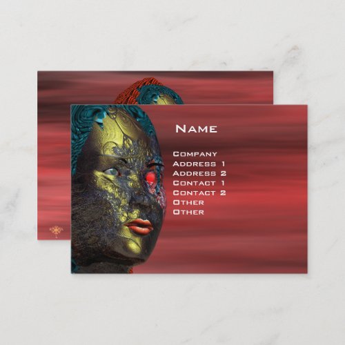 ARES CYBORG PORTRAIT  Red Yellow Science Fiction Business Card