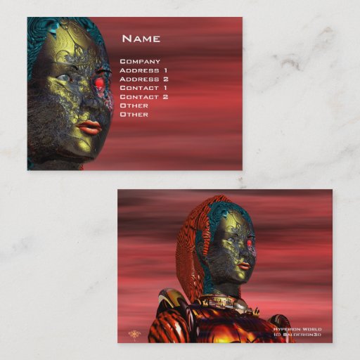 Customizable ARES CYBORG , Red Yellow Business Card Templates