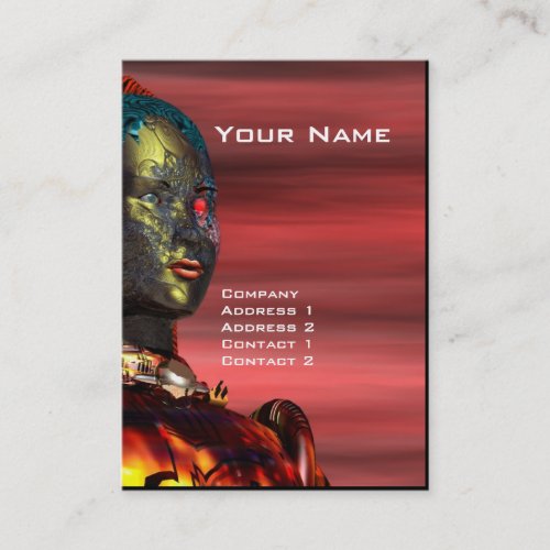 ARES CYBORGRed SunsetScience Fiction Robotics Business Card