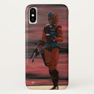 ARES CYBORG,RED SUNSET Science Fiction,Sci-Fi iPhone X Case