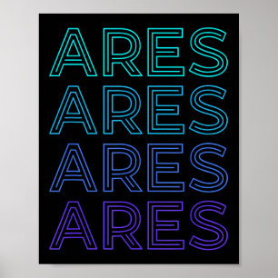 Ares God War Ancient Greek Mythology Retro  Poster