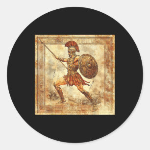 Ares Greek Warrior God Ancient Greece Mythology Classic Round Sticker