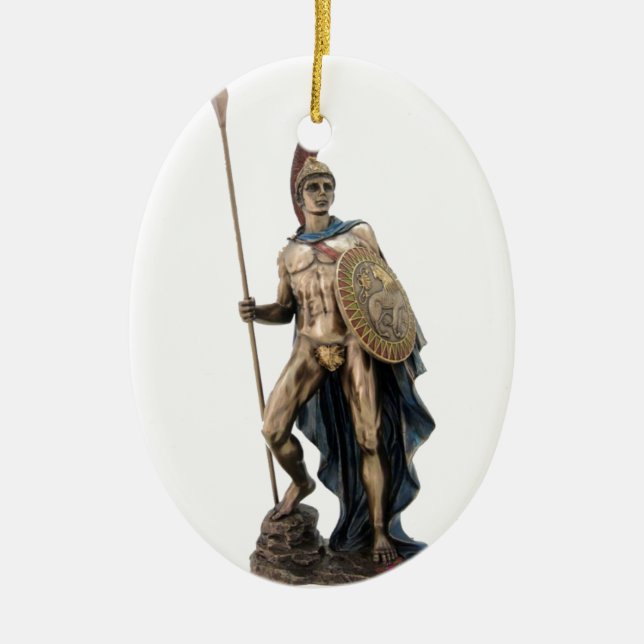 ARES GREEK WARRIOR GOD STATUE CERAMIC ORNAMENT (Front)