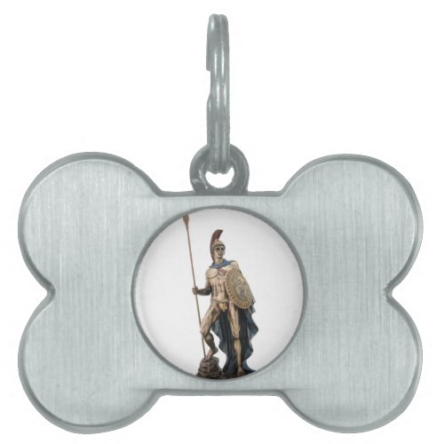 ARES GREEK WARRIOR GOD STATUE PET ID TAG