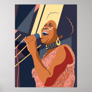 Aretha Franklin portrait Poster