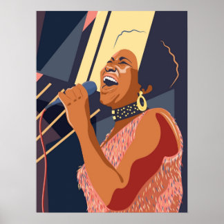 Aretha Franklin portrait  Poster