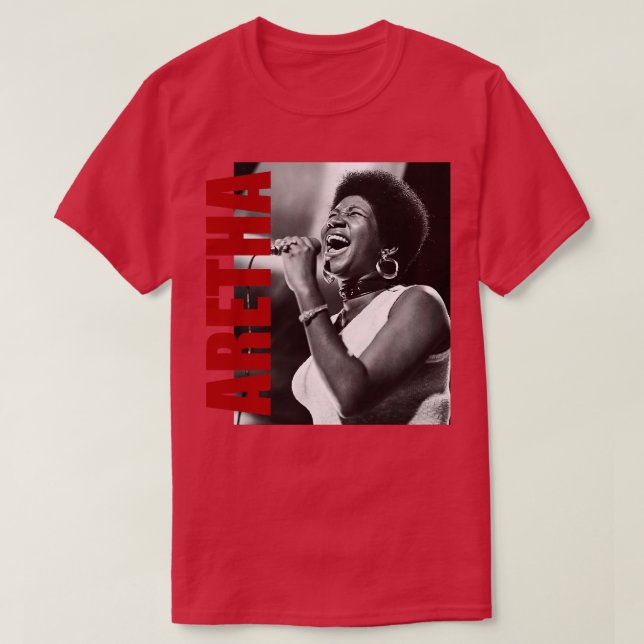 Aretha Franklin Retro Aesthetic Fan Art T-Shirt (Design Front)