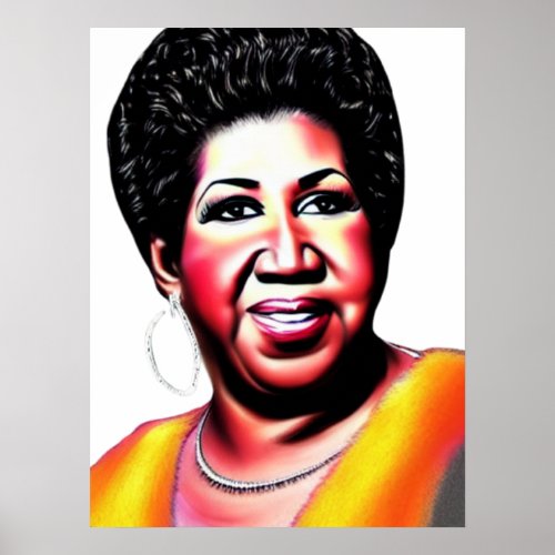 Aretha Louise Franklin Color Portrait Poster