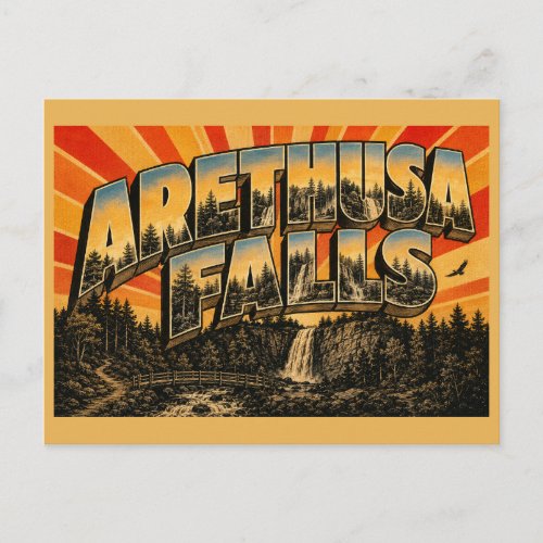 Arethusa Falls New Hampshire Granite Forest Art Postcard
