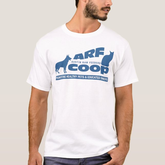 ARF Co-op: blue on white T-Shirt (Front)