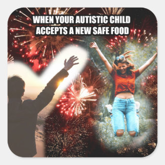 ARFID Autistic Child Safe Food Celebration Meme Square Sticker