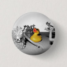 'Arg! Monsters!' Rubber Duck Button (small)