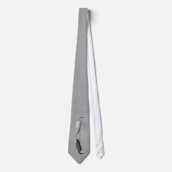 Argent Mirror Tie - Great Egret & Reflection