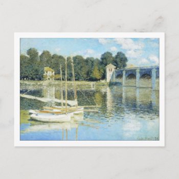 Argenteuil Bridge By Monet Postcard by lazyrivergreetings at Zazzle