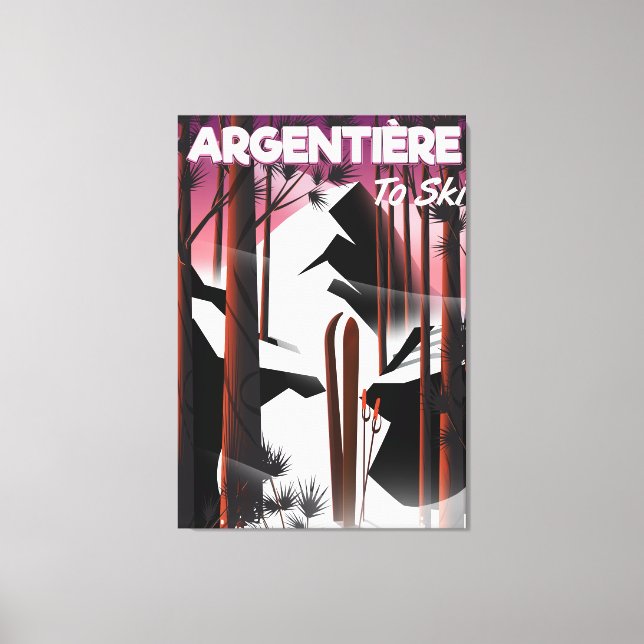 Argentière, France ski travel poster Canvas Print (Front)