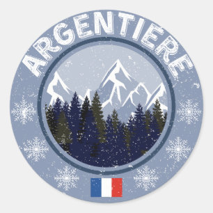 Argentiere Ski Resort Classic Round Sticker