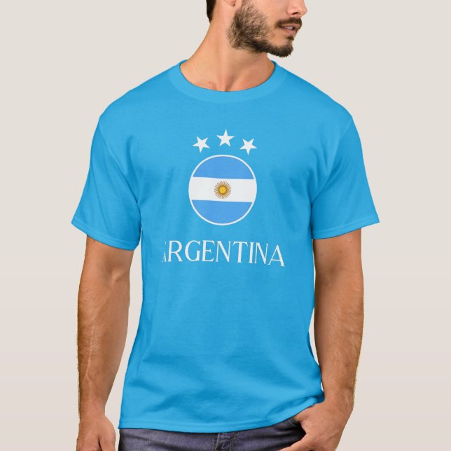 Argentina 2 White 3 stars T-Shirt (Front)
