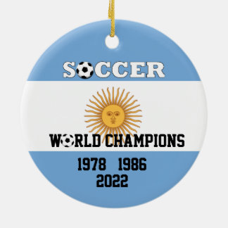Argentina 3 Times Soccer Champs Ornament 