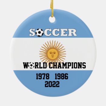 Argentina 3 Times Soccer Champs Ornament by pixibition at Zazzle