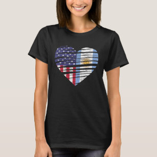 Argentina American Grown Heart USA Patriot Heritag T-Shirt