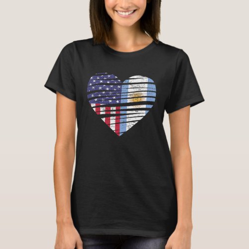 Argentina American Grown Heart USA Patriot Heritag T_Shirt
