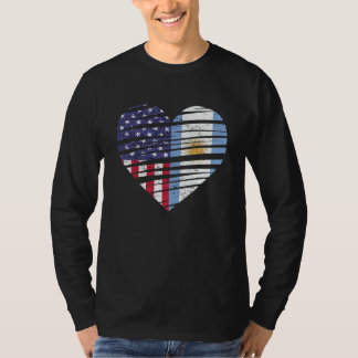 Argentina American Grown Heart USA Patriot Heritag T-Shirt