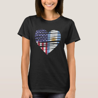 Argentina American Grown Heart USA Patriot Heritag T-Shirt