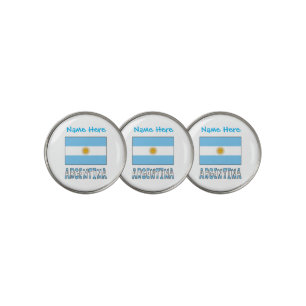 Argentina and Argentine Flag Blue Personalization Golf Ball Marker