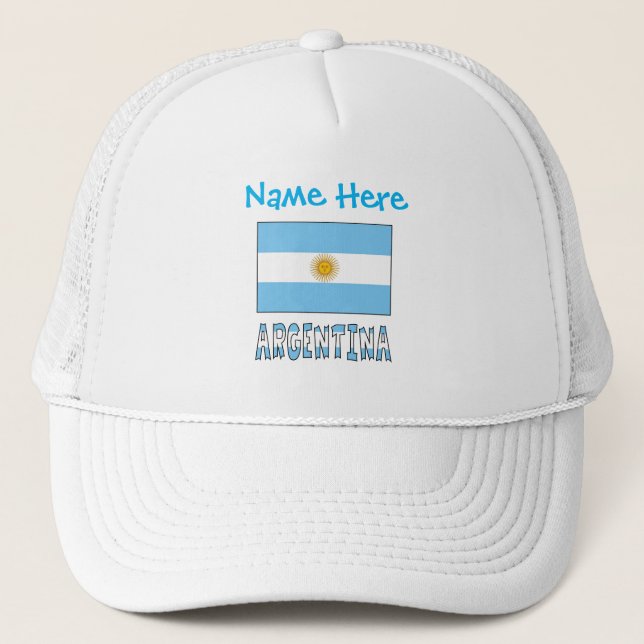 Argentina and Argentine Flag Blue Personalization  Trucker Hat (Front)
