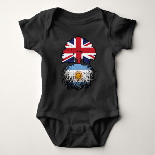 Argentina Argentine British UK Tree Roots Flag Baby Bodysuit