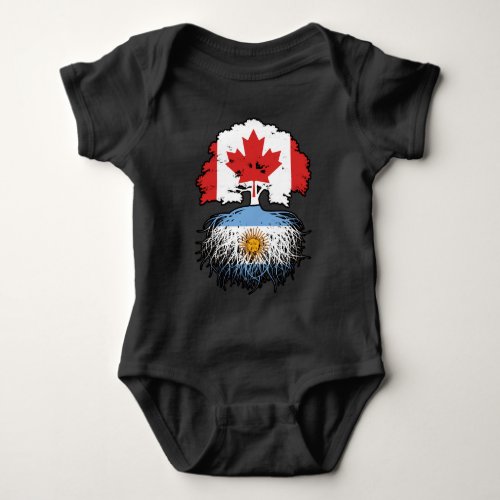 Argentina Argentine Canadian Canada Tree Roots Baby Bodysuit