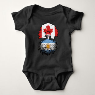 Argentina Argentine Canadian Canada Tree Roots Baby Bodysuit