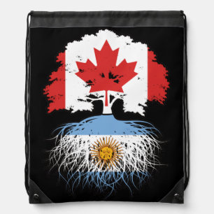 Argentina Argentine Canadian Canada Tree Roots Drawstring Bag