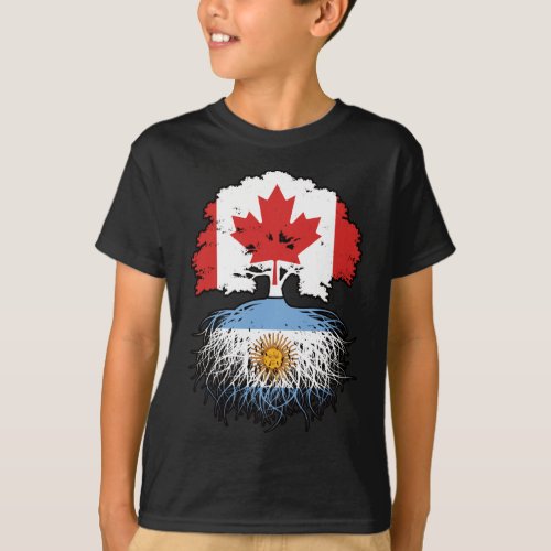 Argentina Argentine Canadian Canada Tree Roots T_Shirt