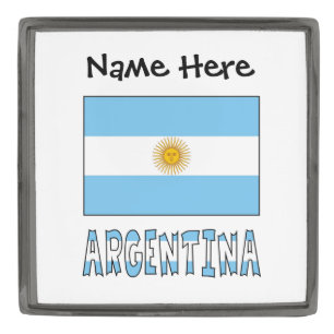 Argentina Argentine Flag Personalized Gunmetal Finish Lapel Pin