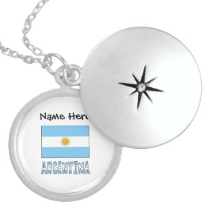 Argentina Argentine Flag Personalized Locket Necklace
