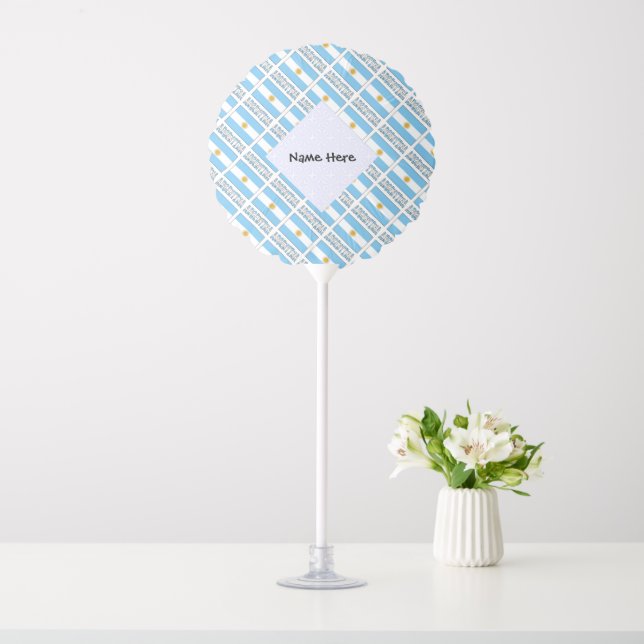 Argentina Argentine Flag Tiled Personalized  Balloon (In SItu)